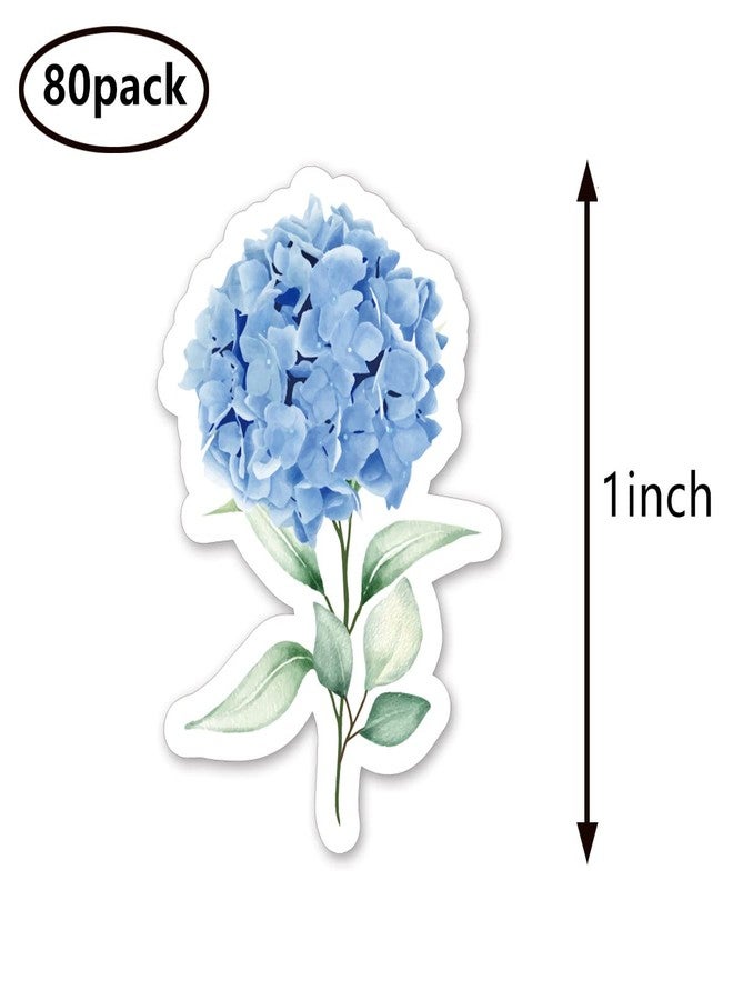 GUVSPTI Blue Hydrangea Stickers 1in for Scrapbooking, Arts, Craft, Kids DIY, Calendars Journals 80-Pack - Image 2